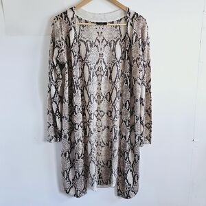 VICI Snake Print Open Front Long Sleeves Women's Cardigan Size M